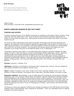 north carolina museum of art fact sheet
