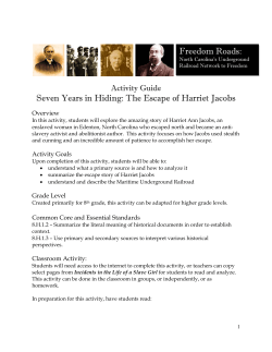 Harriet Jacobs Lesson Guide