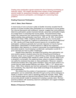 Grading Classroom Participation