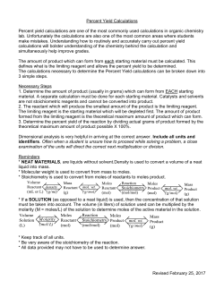 Percent Yield Calculations