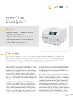 Centrisart&reg; G-26C &mdash; Universal High-Speed Centrifuge