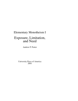 Exposure, Limitation, and Need - Andrew P. Porter, app -at- jedp -dot