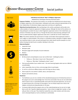 Instutitional and Cultural Web of Religious Oppression