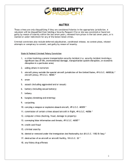 Security Passport matrix - Alliance Safety Council