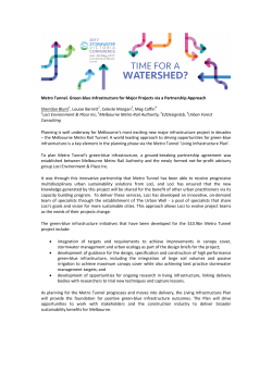 Metro Tunnel. Greenblue Infrastructure for Major Projects via a