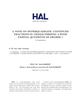 a note on hyperquadratic continued fractions in characteristic 2