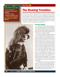 The Roaring Twenties Section Preview Section Preview