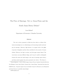 The Price of Marriage