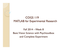 COGS 119 MATLAB for Experimental Research
