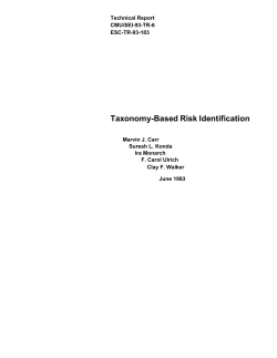 Taxonomy-Based Risk Identification
