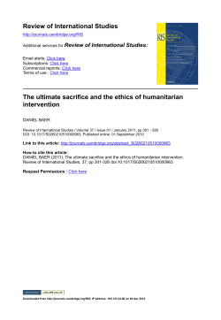 Review of International Studies The ultimate sacrifice and the ethics