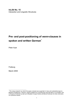 Pre- and post-positioning of wenn-clauses in