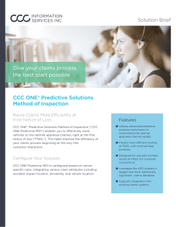 Solution Brief CCC ONE® Predictive Solutions Method of Inspection