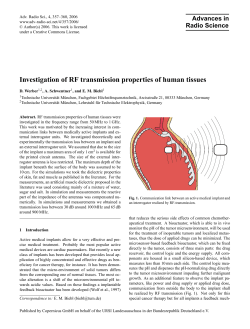 Investigation of RF transmission properties of human tissues