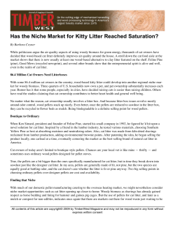 Has the Niche Market for Kitty Litter Reached Saturation?