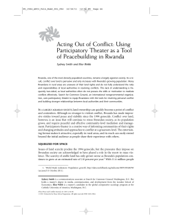 Acting Out of Conflict: Using Participatory Theater as a Tool of