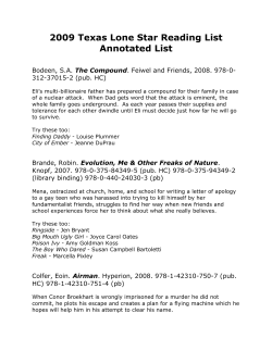 2009 Texas Lone Star Reading List Annotated List