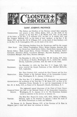 Cloister Chronicle - Dominicana Journal