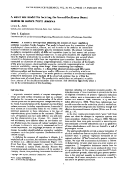 A water use model for locating the borealdeciduous forest ecotone