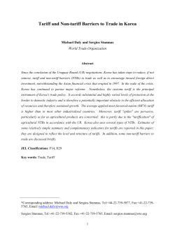 TARIFF AND NON-TARIFF BARRIERS TO TRADE IN KOREA
