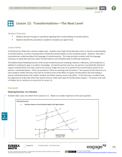 Lesson 12: Transformations&mdash;The Next Level