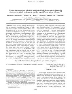 Dietary energy sources affect the partition of body lipids and the