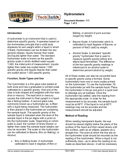 Hydrometers - Ben Meadows