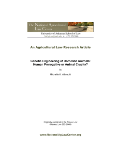 Genetic Engineering of Domestic Animals: Human Prerogative or