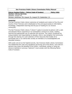 Patron Code of Conduct - San Francisco Public Library