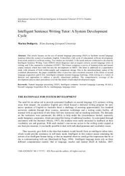 Intelligent Sentence Writing Tutor: A System Development Cycle