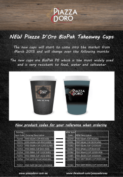 NEW Piazza D`Oro BioPak Takeaway Cups