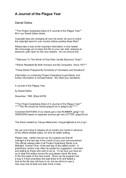 A Journal of the Plague Year