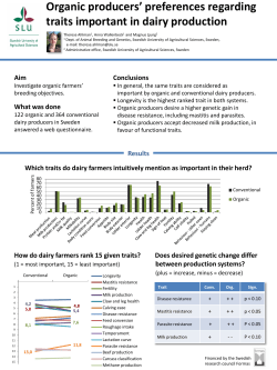 Organic producers` preferences regarding traits important in dairy