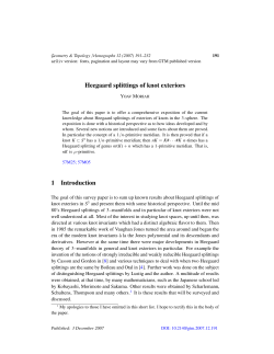 Heegaard splittings of knot exteriors 1 Introduction