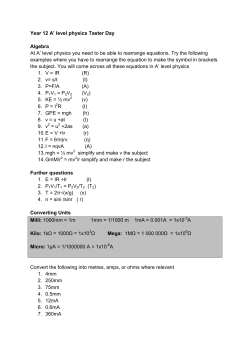 Physics Maths Practice 2016