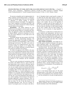 ONLINE SPECTRAL FIT TOOL (OSFT) FOR ANALYZING