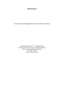 Conservation and Management of Soil and Water resources