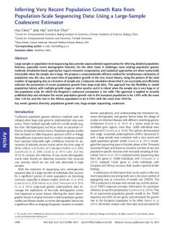 Article Inferring Very Recent Population Growth Rate from
