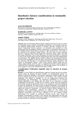 Distributive fairness considerations in sustainable project selection