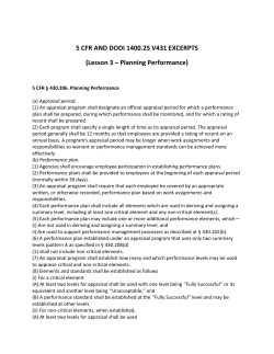 5 CFR AND DODI 1400.25 V431 EXCERPTS (Lesson 3 &ndash; Planning