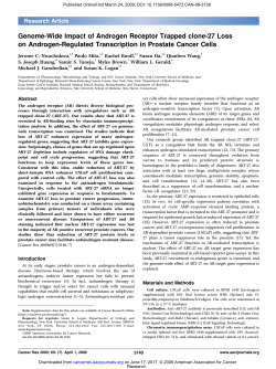 Genome-Wide Impact of Androgen Receptor