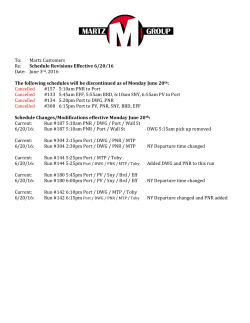 Schedule Revisions Effective 6/20/16 Date: June