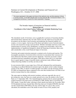 The broader impact of terrorism on financial stability