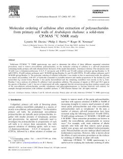 Molecular ordering of cellulose after extraction of polysaccharides