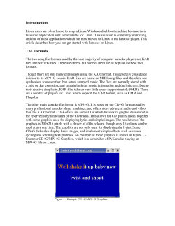 Introduction The Formats - Open Source Karaoke Tools