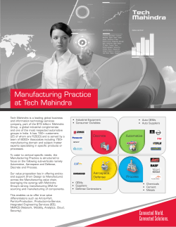 Manufacturing Practice at Tech Mahindra