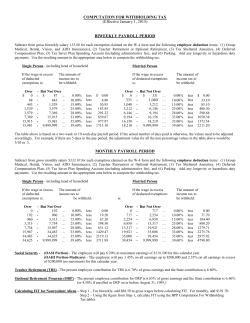 COMPUTATION FOR WITHHOLDING TAX (Effective January 1
