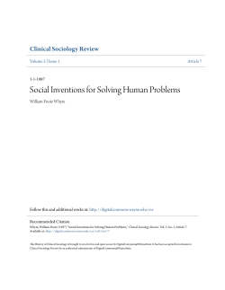 Social Inventions for Solving Human Problems