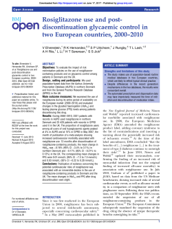 Rosiglitazone use and post- discontinuation glycaemic control in two