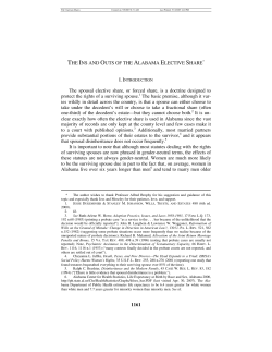 The Ins and Outs of the Alabama Elective Share